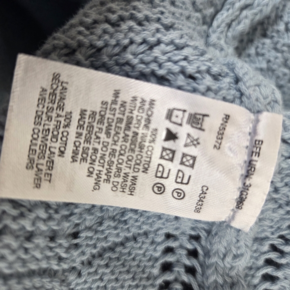 French Connection Sky Blue Knitwear Crop Top 100% Spring Top Shirt - Picture 5 of 5